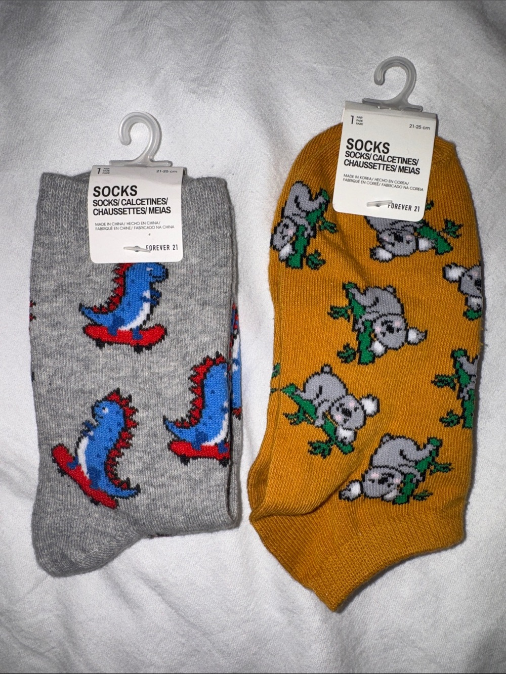 Forever 21 Dinosaur & Koala Socks